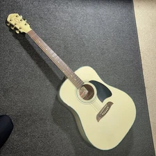 Oscar Schmidt Dreadnought Acoustic Guitar - White - OG2WH-A Green Accents