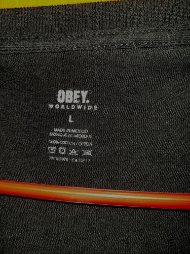 Obey T Shirt Mens Large Black Shirt Name Colorful Logo Streetwear Shepard Fairey - Picture 3 of 8