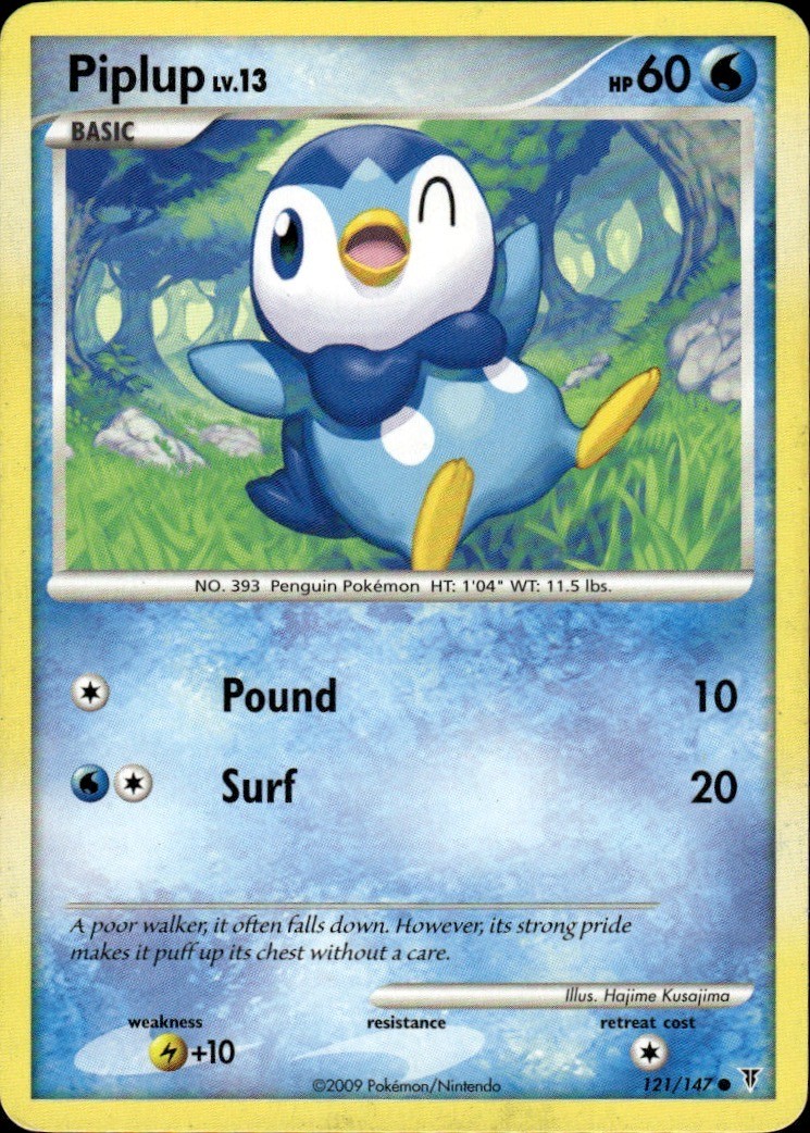Piplup Common Supreme Victors 121 Water Pokemon Card