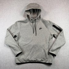 Nike Tech Fleece Pullover Hoodie Men Medium Gray Athleisure DD5174-063 Sporty