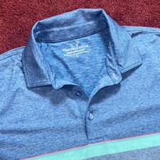 Vineyard Vines Performance Polo Shirt Mens Small Blue Striped Golf Activewear