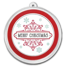 1 oz Silver Colorized Round - Merry Christmas, Retro