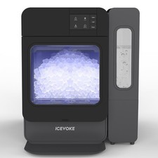ICEVOKE Self-cleaning Countertop Nugget Ice Maker w/ Side Water Tank, 45lbs/Day