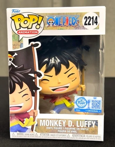 Funko Pop! One Piece Monkey D Luffy with Flag #2214 EE Exclusive W/Protector