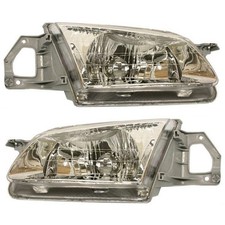 Headlights Set Halogen Fits 1999-2000 Mazda Protege Dx Es Lx