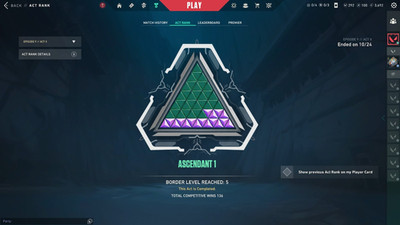   VALORANT EU Account | Dia 2 | Peak Ascendant 1 | 22 Skins |Full Access