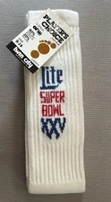 VTG Mens Player’s Choice Tube Socks Super Bowl XXV Bills Giants 9-14 Miller Lite