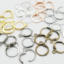100 Pcs Round Lever Back Earring Hooks With Loop French Hook Ear Wire Earring