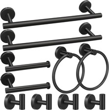 10pcs Bathroom Hardware Set, Including 16" Hand Towel Bars, Toilet Paper Holders