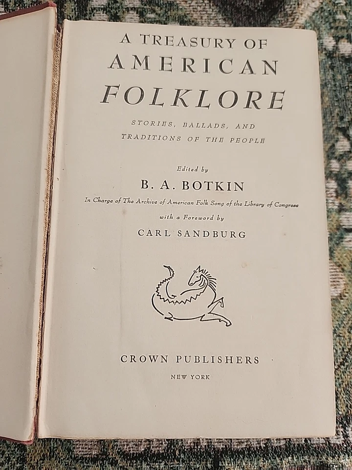 A Treasury of American Folklore B.A. Botkin 1944 1st Printing Carl Sandburg HC Foto 2 de 4