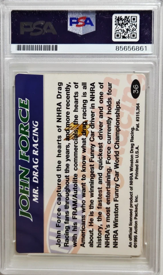 1995 Action Packed #36 John Force Signed Racing Card Autograph PSA/DNA NHRA GOAT - Image 2 of 2