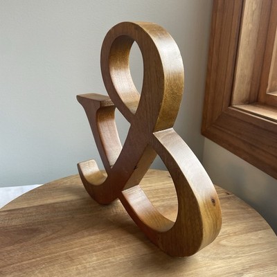 Ampersand ( & ) Sign Symbol  Wood Home Decor Free Standing 10 x 10 