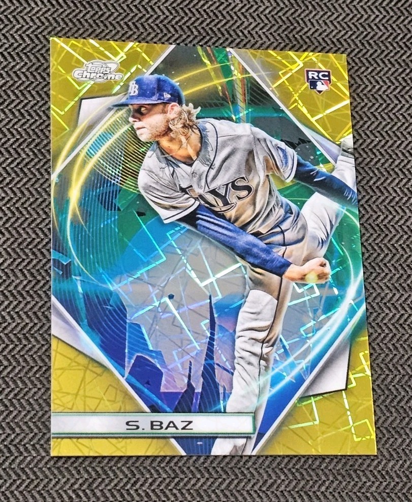 Shane Baz 2022 Topps Cosmic Chrome RC Gold Laser 22/50 SP Tampa Bay Rays