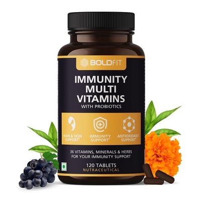 Boldfit Multivitamin für Männer & Frauen (120 Tabletten) mit Probiotika...