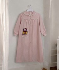 Vintage HER MAJESTY Sanrio Hello Kitty Robe Girl 6 Fleece Pink Button Lace 1981