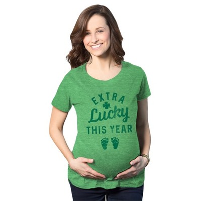 Maternity Extra Lucky This Year T Shirt Funny St Patricks Day Parade Novelty
