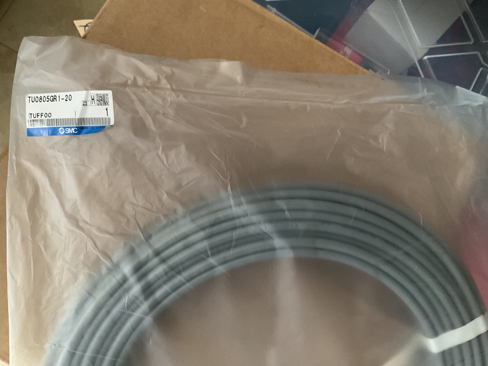 SMC TU0805B-20 tubing, TU 8 mm, 20 meter roll, TU POLYURETHANE TUBING Gray Color
