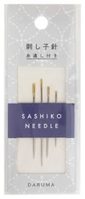 Sashiko Needles Set 4 Quality Steel Hand Sewing Needles with Threader Made in...