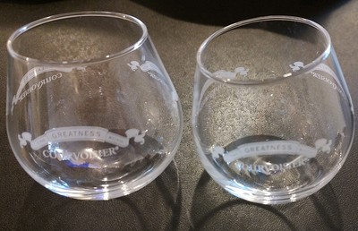 Collectable 2 Courvoisier Cognac ''Find Greatness Within'' Rounded Bottom Glasses