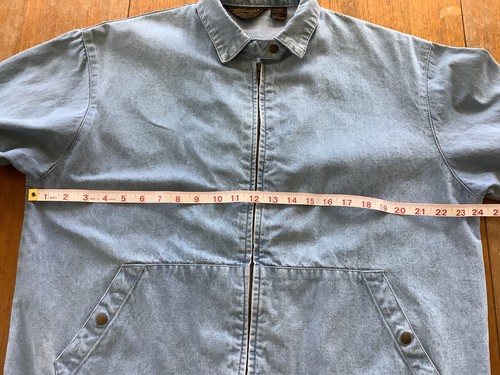 Vintage Eddie Bauer Men’s Light Wash Denim Bomber Jacket Size Large - Picture 4 of 11