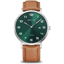 Bering Men's Wristwatch Titanium - 18640-568 Leather