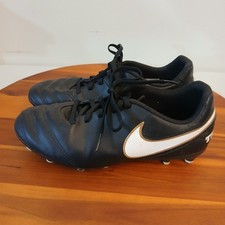 Nike Tiempo Soccer Cleats Black White Gold Kids Youth Size 6Y 819195-010