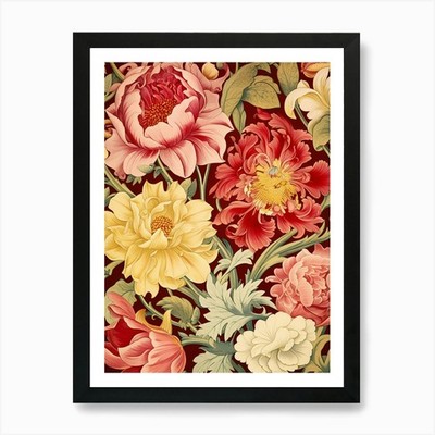 Floral Wallpaper 174 Art Print Framed Wall Art Poster Canvas Print Picture