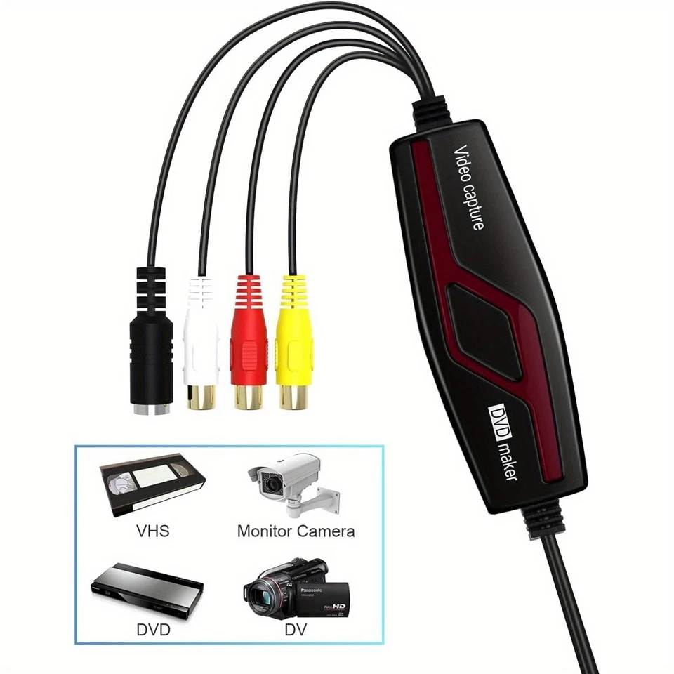 Video Capture Card USB 2.0, RCA to USB Video Capture , Digital Video Converter - Image 3 of 4