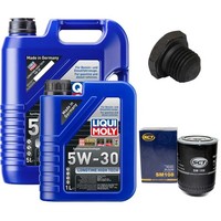 MotoröL Filter Set 5W-30 Liqui Moly 6 Liter + Schraube FüR Opel Omega A 2.3 D