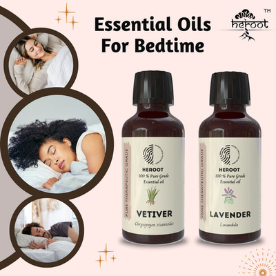 Heroot Bedtime Aromatherapy Combo | Lavender & Vetiver Essential Oils