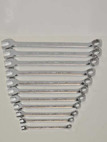 🇺🇸 NEW! PROTO USA ASD Anti-Slip 11 Pc. SAE Satin Chrome Combination Wrench Set - Picture 4 of 15