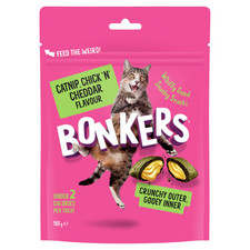 Bonkers Cat Treats – Catnip & Chick ‘N’ Cheddar Flavour 180g