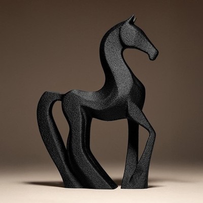 Horse Statue | Pferd Figur Abstrakt | Moderne Skulptur | Dark Art Deko