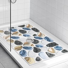 Extra Large Shower Mat Non Slip: 24 36 Inch Extra Large Shower Mat with Drain