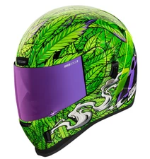 ICON AIRFORM RITEMIND MOTORCYCLE HELMET BIKE LID - CLEAR & RST PURPLE SHIELD 2XL