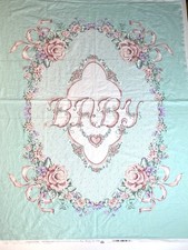 Vtg Daisy Kingdom Crib Blanket Panel Cotton Victorian Dream BABY Cottagecore