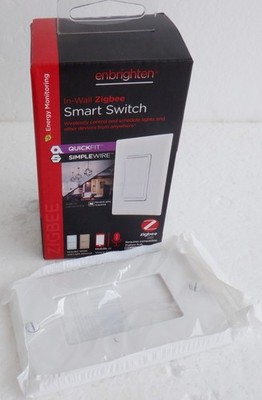 43078-1 Zigbee In-Wall Smart Light Switch with Quickfit and Simplewire, White