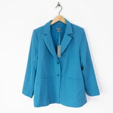 Ruth Langsford Soft Tailored Blazer Size 18 NEW Teal Blue Single Breasted