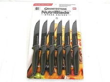 GRANITESTONE NUTRIBLADE KNIVES STEAK 6 PIECE SET STAINLESS BLACK AS SEEN ON TV