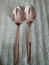 Set Of 2 Serving Spoons With 3 Stars On Handle, Stainless Steel, Japan