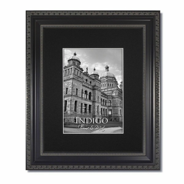 One 16x20 Ornate Black Picture Frames, Glass, & Single Black Mat for