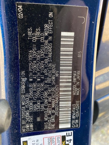 2004 Toyota Highlander Master Window Switch Drivers Front OEM 8404048120 - Bild 7 von 8