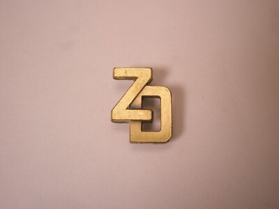 ZD Monogram Initial Letter ZERO DEFECTS Vintage Tie Tack Lapel Pin G90