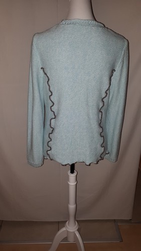BiBA Designer Strick Pulli Pullover Blau Grau mit 50% Baumwolle Maße beachten - Bild 4 von 10