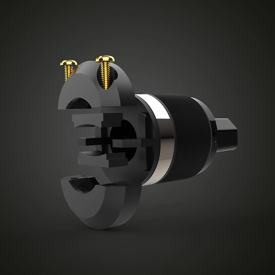 24K Gold Plated US EU Power HiFi Plug IEC320 C13 C15  Cable Cord Connector - Image 2 of 4