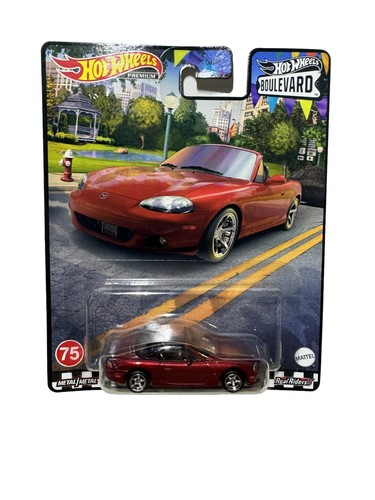 Hot Wheels Premium Boulevard 2023 - Mazda MX-5 Mazdaspeed 2004 - Rouge Métallisé - 1:64 - Neuf