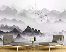 3D Gray Mountain ZHUB1247 Wallpaper Wall Mural Removable Self-adhesive Ann