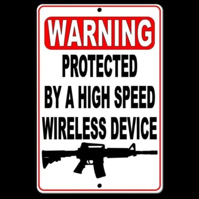 Warning Protected By A Wireless Device Sign / Decal   /  security SSG017 /