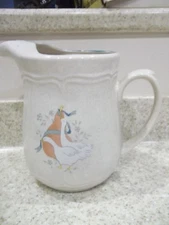 International China 64 oz Marmalade Milk Jug Creamer Pitcher Geese Blue Ribbon 