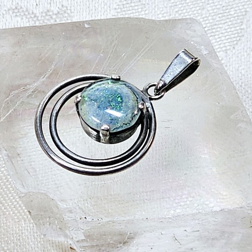 Opal Silber 835 Anhänger Jugendstil gepunzt 15 mm Durchmesser Opal 7 mm - Bild 6 von 14